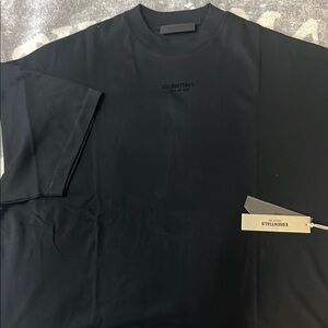 Essentials Black Short Sleeve Tee ( OVERSIZED FITS XL )